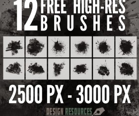 12 Kind Splatter Photoshop Brushes