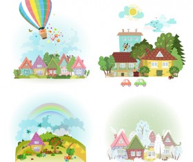 4 seasons and home vector material 03