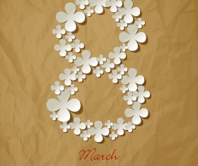 8 March Womens Day background with lilac flowers vector 03