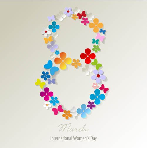 8 March Womens Day background with lilac flowers vector 04