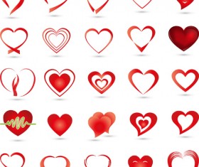Abstract heart icons vector