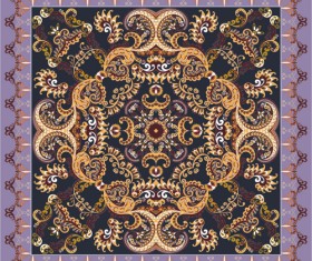 Bandanna floral ornaments with paisley pattern vector 03