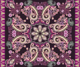Bandanna floral ornaments with paisley pattern vector 05