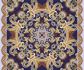 Bandanna floral ornaments with paisley pattern vector 06