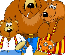 Bear and family vector material 01