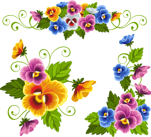 Beautiful flower ornaments vector illustration
