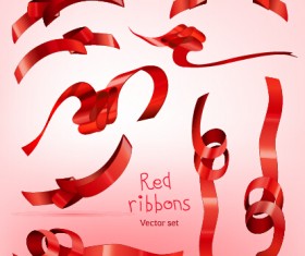 Beautiful red ribbon set 01