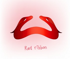 Beautiful red ribbon set 02