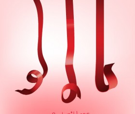 Beautiful red ribbon set 04