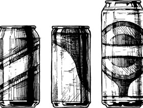 Beer cans vintage hand drawn vector