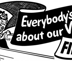 Black with white food shopping poster vector 02