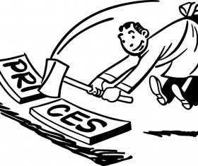 Black with white food shopping poster vector 03