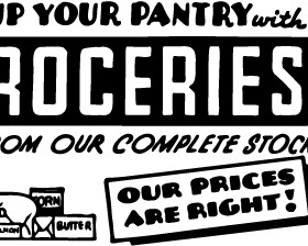 Black with white food shopping poster vector 04