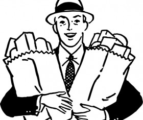 Black with white food shopping poster vector 06