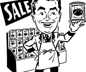 Black with white food shopping poster vector 07