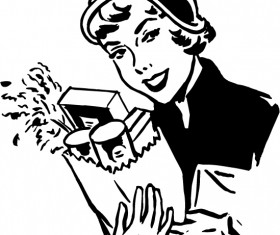 Black with white food shopping poster vector 08