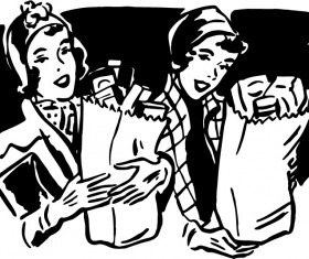 Black with white food shopping poster vector 09