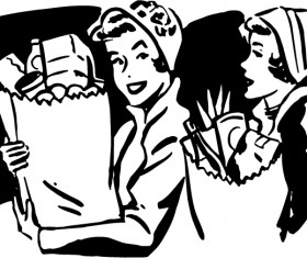 Black with white food shopping poster vector 10