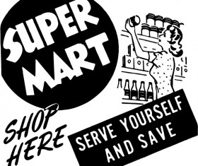 Black with white food shopping poster vector 11