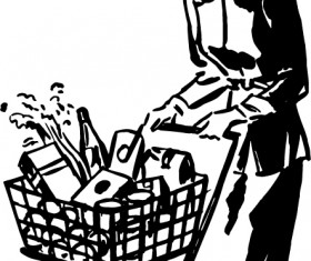 Black with white food shopping poster vector 12