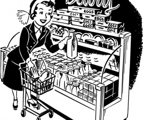 Black with white food shopping poster vector 13