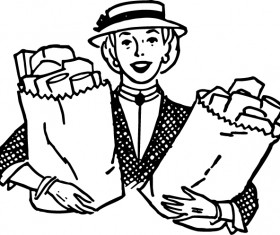 Black with white food shopping poster vector 15