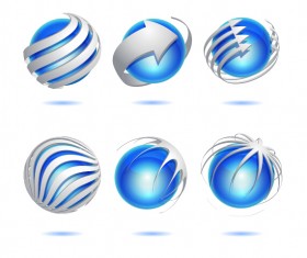 Blue spherical logos vectors