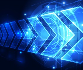 Blue tech futuristic background vector 01