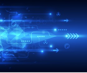 Blue tech futuristic background vector 04