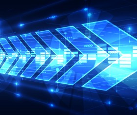 Blue tech futuristic background vector 06