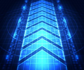 Blue tech futuristic background vector 12