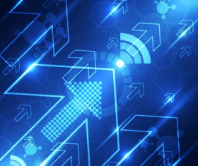 Blue tech futuristic background vector 14