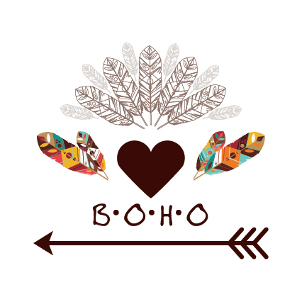 Boho style background vector illustration 02