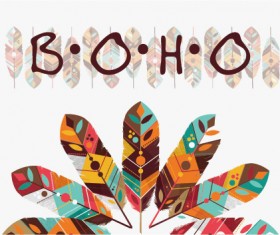 Boho style background vector illustration 06