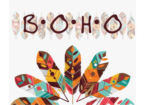 Boho style background vector illustration 06