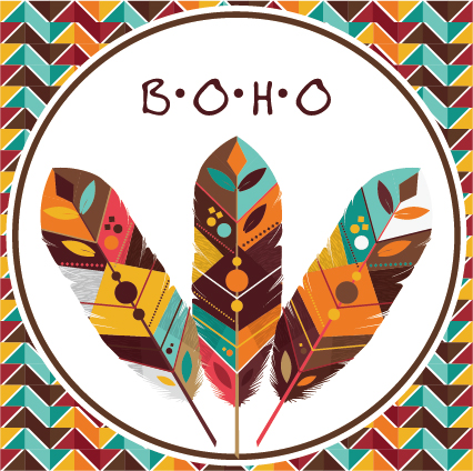Boho style background vector illustration 09