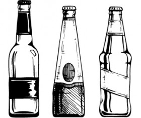 Bottles hand drawing vector design 02
