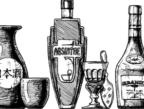 Bottles hand drawing vector design 04