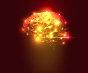 Brain geometric shapes vector illustration 05