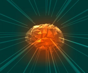 Brain geometric shapes vector illustration 09