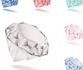 Bright colored diamonds vector set 01