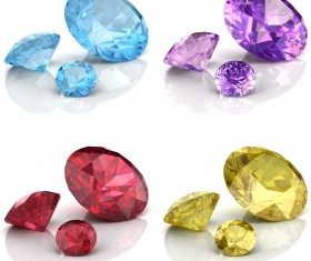 Bright colored diamonds vector set 02