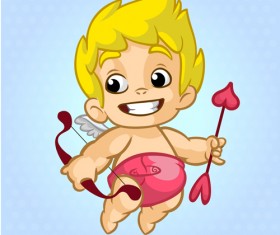 Cartoon cupid with bow vectors set 04
