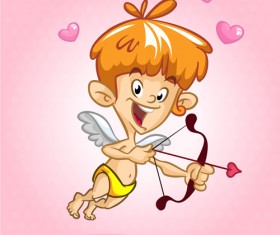 Cartoon cupid with bow vectors set 05