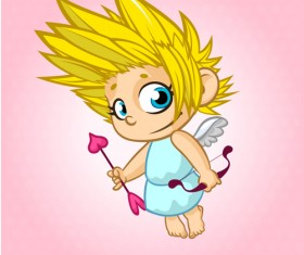 Cartoon cupid with bow vectors set 06