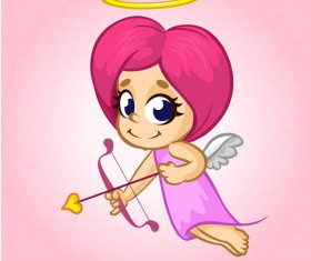 Cartoon cupid with bow vectors set 07