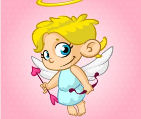 Cartoon cupid with bow vectors set 08