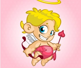 Cartoon cupid with bow vectors set 09