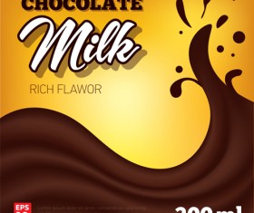 Chocolate milk poster creative vectors 03