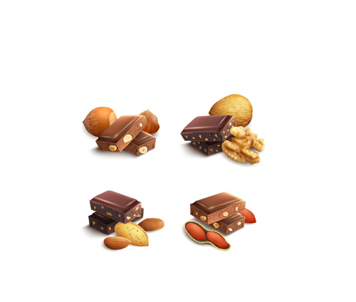 Chocolate with nut vector material
